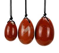 Jasper Stone Egg Yoni Egg Jade Eggs Mujeres Kegel Ejercitador Jade Masajeador Músculos Estiramiento Bola Crystal Kegel Eggs Juego De 3 Rojo