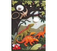 Jasper The TimidCat Notebook - Cover Textile Art Orange and Green Dinosaurs: A simple, inspiring notebook for journaling, planning, and creative expression