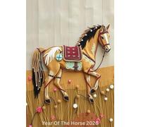 Jasper The TimidCat - Year of the Horse Notebook 2026 | Mixed Media Brown Horse Cover: 6.69×9.61 inches | Lined Journal | Soft Cover | Lined Pages