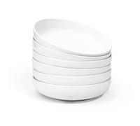 Jassceram Juego de 6 cuencos para pasta de 8.5 pulgadas, cuencos de porcelana de 36 onzas, cuencos grandes y anchos para cocina, vajilla redonda, lavavajillas, microondas, apto para horno, 21.5 cm,