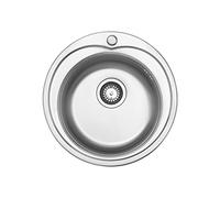 JASSFERRY 49 cm Fregadero de Cocina de Acero Inoxidable 1 Seno Redondo