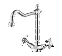 JASSFERRY Estilo Vintage Monobloc Fregadero de cocina Grifo giratorio Caño Flexibilidad Tradicional Francés Clásico Cromo Pulido