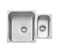 JASSFERRY Fregadero de cocina 1,5 senos, de Acero Inoxidable, bajo encimera, con colador de residuos