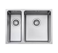 JASSFERRY Fregadero de cocina 1,5 senos, de Acero Inoxidable, bajo encimera, con colador de residuos