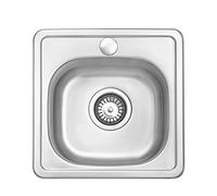 JASSFERRY Fregadero de Cocina 1 Seno, 38 x 38 cm Fregadero Sobre Encimera de Acero Inoxidable 304