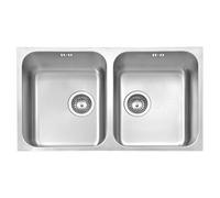 JASSFERRY Fregadero de cocina dos senos, de Acero Inoxidable, bajo encimera, con colador de residuos Large