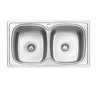 JASSFERRY Fregadero de cocina dos senos, de Acero Inoxidable, Empotrado, con colador de residuos