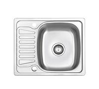 JASSFERRY Fregadero de Cocina Sobre Encimera de Acero Inoxidable 304, Escurridor Reversible, 58 x 48 cm