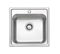 JASSFERRY Fregadero de cocina un seno, de Acero Inoxidable, Empotrado, con colador de residuos