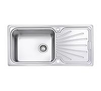 JASSFERRY Fregadero de cocina un seno, de Acero Inoxidable, escurridor reversible, con colador de residuos