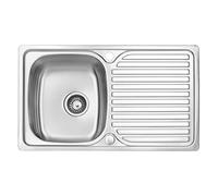 JASSFERRY Fregadero de cocina un seno, de Acero Inoxidable, escurridor reversible, con colador de residuos