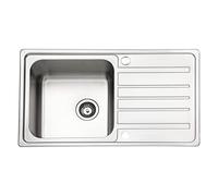 JASSFERRY Fregadero de cocina un seno, de Acero Inoxidable, escurridor reversible, con colador de residuos
