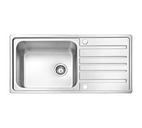 JASSFERRY Fregadero de cocina un seno, de Acero Inoxidable, escurridor reversible, con colador de residuos