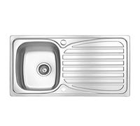 JASSFERRY Fregadero de cocina un seno, de Acero Inoxidable, escurridor reversible, con colador de residuos