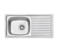 JASSFERRY Fregadero de cocina un seno, de Acero Inoxidable, escurridor reversible, con colador de residuos