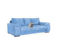 Jassoka Funda de sofá de plástico para Muebles, Funda de sofá de plástico Transparente más Grueso, Protector de sofá antiarañazos para Gatos, Funda de Vinilo Resistente e Impermeable