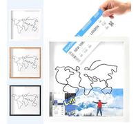 Jastown 20 * 20cm Shadow Box Frame,Adventure Archive Box,Caja de Archivo de Aventura,Marco con Profundidad,Caja De Viaje para Recuerdos,Caja De Recuerdos De Madera con Ranura,Caja Recuerdos (Blanco)