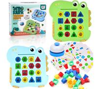 Jastown Juego De Emparejamiento De Forma con Tarjeta, Juego De Emparejamiento De Color De Geometría Cognitiva,Shape Matching Game,Color Sensory Educational Toy para niños de 3 4 5 6 11 años