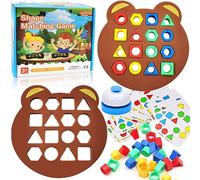 Jastown Juego De Emparejamiento De Forma con Tarjeta, Juego De Emparejamiento De Color De Geometría Cognitiva,Shape Matching Game,Color Sensory Educational Toy para niños de 3 4 5 6 8 años