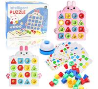 Jastown Juego De Emparejamiento De Forma con Tarjeta, Juego De Emparejamiento De Color De Geometría Cognitiva,Shape Matching Game,Color Sensory Educational Toy para niños de 3 4 5 6 10 años