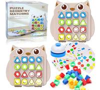 Jastown Juego De Emparejamiento De Forma con Tarjeta, Juego De Emparejamiento De Color De Geometría Cognitiva,Shape Matching Game,Color Sensory Educational Toy para niños de 3 4 5 6 9 años