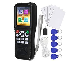 JasugKEY RFID Smart Card Copier, RFID Reader Writer Duplicator, Lector NFC, Decodificador de Tarjeta encriptada, con llaveros grabables Tarjetas Software Gratuito, decodificación de Aplicaciones