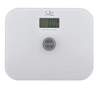 Jata 499 - Báscula de Baño Digital Grasa Corporal, Pantalla LCD, Alta precisión, Carga Automática, Ecológica, Capacidad de 150 kg, Plataforma de Vidrio, Apagado Automático, Blanco