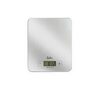 Jata 719 - Báscula de Cocina Digital, Acero Inoxidable, Alta precisión, Hasta 15 kg, Pantalla LCD, Función tara, Con temporizador y reloj, Medidas: 18,3 x 22,5 x 1,7 cm