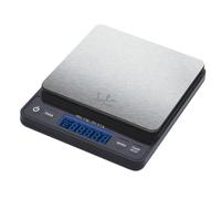 JATA HOGAR HBAL0370 - Báscula Cocina Digital. Balanza Cocina Alta Precisión. Desde 0,3 g hasta 3 kg. Pantalla LCD, Función tara, Acero Inoxidable, Medidas: 10,5 x 13 x 2 cm