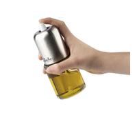 Jata Aceitera con Pulverizador de aceite 150 ml, Botella Aceitera de spray a Presión, Dispensador de Aceite Hecho de vidrio, polipropileno y acero inoxidable, Diseño práctico, moderno y resistente
