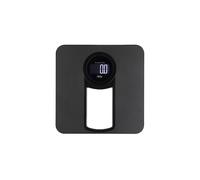 Jata HBAS1416 - Báscula de Baño Digital Grasa Corporal, Pantalla LCD, Alta precisión, Extraplana, Capacidad de 150 kg, Plataforma de Vidrio, Apagado Automático, Incluye Pilas, Negro