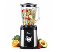 Jata BT604N - Batidora de Vaso 1300W con Jarra de Cristal 1,5L, Pica Hielo, 2 Velocidades + Pulse, Cuchilla Acero Inox, Cuerpo Acero Inoxidable, 17.000 RPM