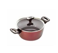 Jata CF916 - Cazo Inducción Antiadherente, Aluminio Forjado, Diámetro 16 cm, Capacidad 1,1 Litros, Apta para Todas Cocinas Incluida Inducción, Libre PFOA, Incluye tapa cristal Temperit