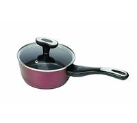 Jata CF916 - Cazo Inducción Antiadherente, Aluminio Forjado, Diámetro 16 cm, Capacidad 1,1 Litros, Apta para Todas Cocinas Incluida Inducción, Libre PFOA, Incluye tapa cristal Temperit