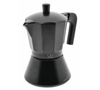 Jata CFI12 - Cafetera Italiana Inducción, Capacidad 12 Tazas, Apta para Todo Tipo de Cocinas, Cuerpo Aluminio, Negro