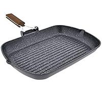 Jata GP35 - Sartén Inducción Antiadherente Stonite, Grill Aluminio Fundido, Apta para Todo Tipo Cocinas Incluida Inducción, Libre PFOA, 25 x 35 cm