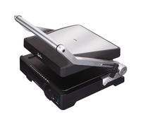 JATA GR1100 - Parrilla Electrica Grill y Plancha de Cocina 2000 W. Con Placas Mixtas Antiadherentes de 27,5 x 24 cm. Tapa Superior Adaptable. 6 posiciones. Apertura 180º