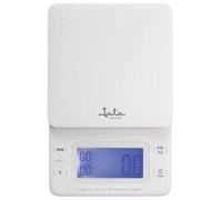 Jata HBAL1775 - Báscula de Cocina Digital, Sin Pilas, Carga USB, Alta precisión, Hasta 3 kg, Pantalla LCD, Función tara, Con Imán para colocar en nevera, Medidas: 12,5 x 3,4 x 18 cm