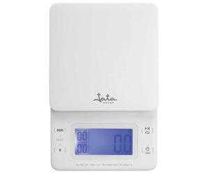 Jata HBAL1775 - Báscula de Cocina Digital, Sin Pilas, Carga USB, Alta precisión, Hasta 3 kg, Pantalla LCD, Función tara, Con Imán para colocar en nevera, Medidas: 12,5 x 3,4 x 18 cm