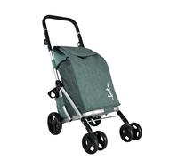 JATA HCAR2501 - Carro de la Compra 4 Ruedas. De 40L con Bolsa Refrigerante para Congelados. 2 Ruedas Giratorias 360º. Carro Plegable. con Freno. Chasis de Aluminio