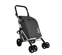 JATA HCAR2502 - Carro de la Compra 4 Ruedas. De 40L con Bolsa Refrigerante para Congelados. 2 Ruedas Giratorias 360º. Carro Plegable. con Freno. Chasis de Aluminio