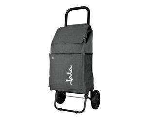 JATA HCAR2504 - Carro de Compra de 2 Ruedas Plegable 40 L con Bolsa Térmica, Carrito de Compra Ligero y Resistente, Chasis de Acero, 30 kg de Carga, Bolsillos Laterales y Trasero, Carro Supermercado