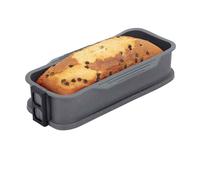 JATA HMOL1324 - Molde de Silicona para Bizcochos con Base de Cristal Rectangular 27 cm, Antiadherente, Desmontable, Apto para Horno, Congelador y Lavavajillas, Libre BPA