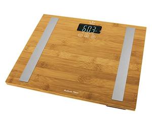 Jata Hogar 577 - Analizador corporal y bascula, con visor LCD y superficie de bambu