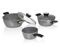 Jata Hogar HBAT3700 Batería de Cocina, Aluminio Forjado, Gris, 24 cm