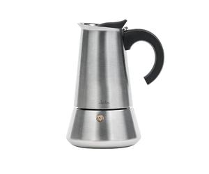 Jata Hogar CAX112 - Cafetera Italiana Inducción 12 Tazas Acero Inoxidable, Cafetera Moka Espresso, Compatible con Todas las Cocinas, Acabado Pulido Espejo, Mango Ergonómico Anticalor
