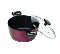 JATA HOGAR CF922 - Cazuela 22 cm con Tapa de Vidrio, 2,6 L, Full Induction, Aluminio Forjado 3 mm, Antiadherente Tricapa QuanTanium sin PFOA, Apta para Inducción