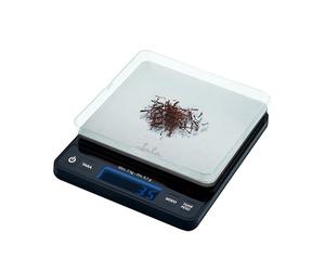 JATA HOGAR HBAL0370 - Báscula Cocina Digital. Balanza Cocina Alta Precisión. Desde 0,3 g hasta 3 kg. Pantalla LCD, Función tara, Acero Inoxidable, Medidas: 10,5 x 13 x 2 cm