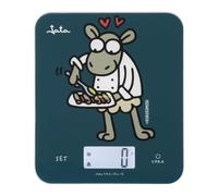 JATA HOGAR HBAL1751 - Balanza de Cocina Digital Kukuxumusu 5 kg, Precisión 1 g, Báscula Electrónica con Función Tara, Pantalla LCD, Control Táctil, Cristal Temperit y Conversión g/ml/lb:oz/fl:oz