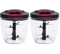JATA HOGAR HMAQ4506 - Picadora Manual con Cuerda 900 ml, Trituradora de Alimentos Multifunción, Picador de Verduras, Cebolla, Ajo y Frutos Secos, Batidora Manual para Salsas y Emulsiones, Libre BPA